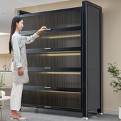 厨房落地置物架多层带门家用餐柜靠墙一体收纳柜多功能收纳层架子