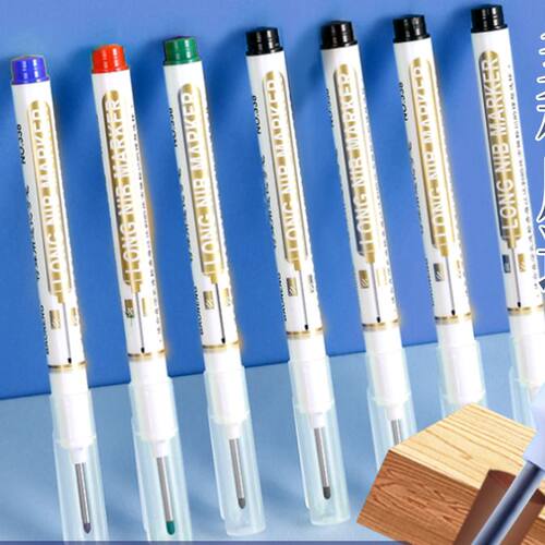 长头记号笔油性木工专用瓷砖特殊用途工地长嘴黑色深孔划线细加长