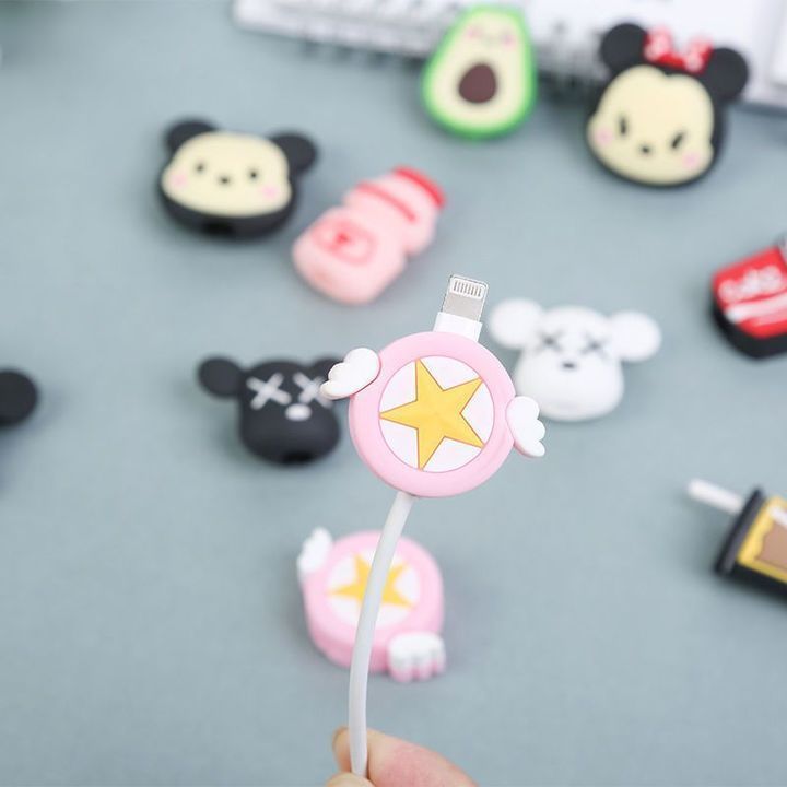 手机充电保护套防断头充电线防折断可爱卡通套头通用防断线神器