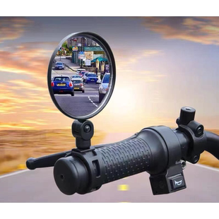 自行车后视镜免安装广角凸面镜折叠单车反光镜电动车自行车到车镜