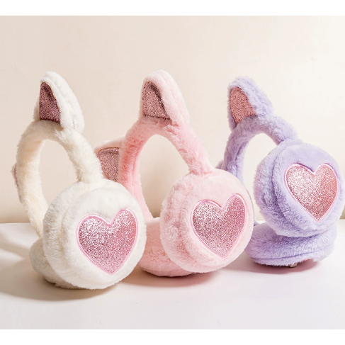 冬季新款保暖耳罩加厚毛绒可伸缩猫耳朵儿童耳套耳包女款