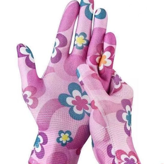 薄款劳保花色耐磨工作手套尼龙劳动采摘干活防滑透气