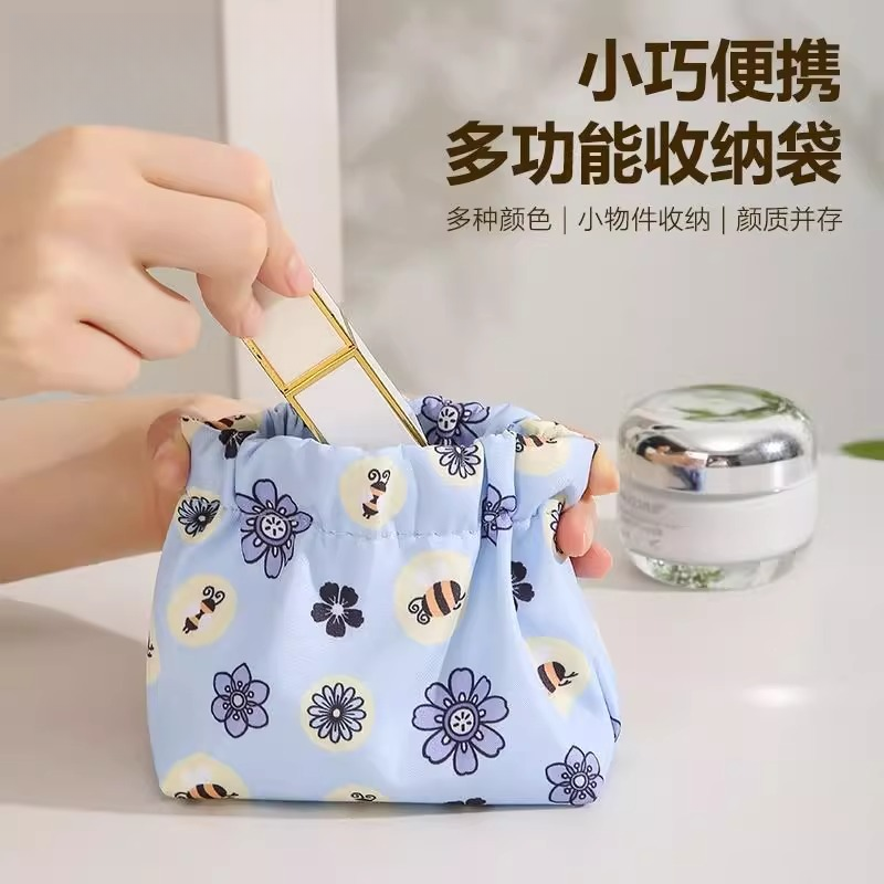 迷你收纳袋钥匙随身零钱包收纳化妆品弹片印花口红便携式杂物小包