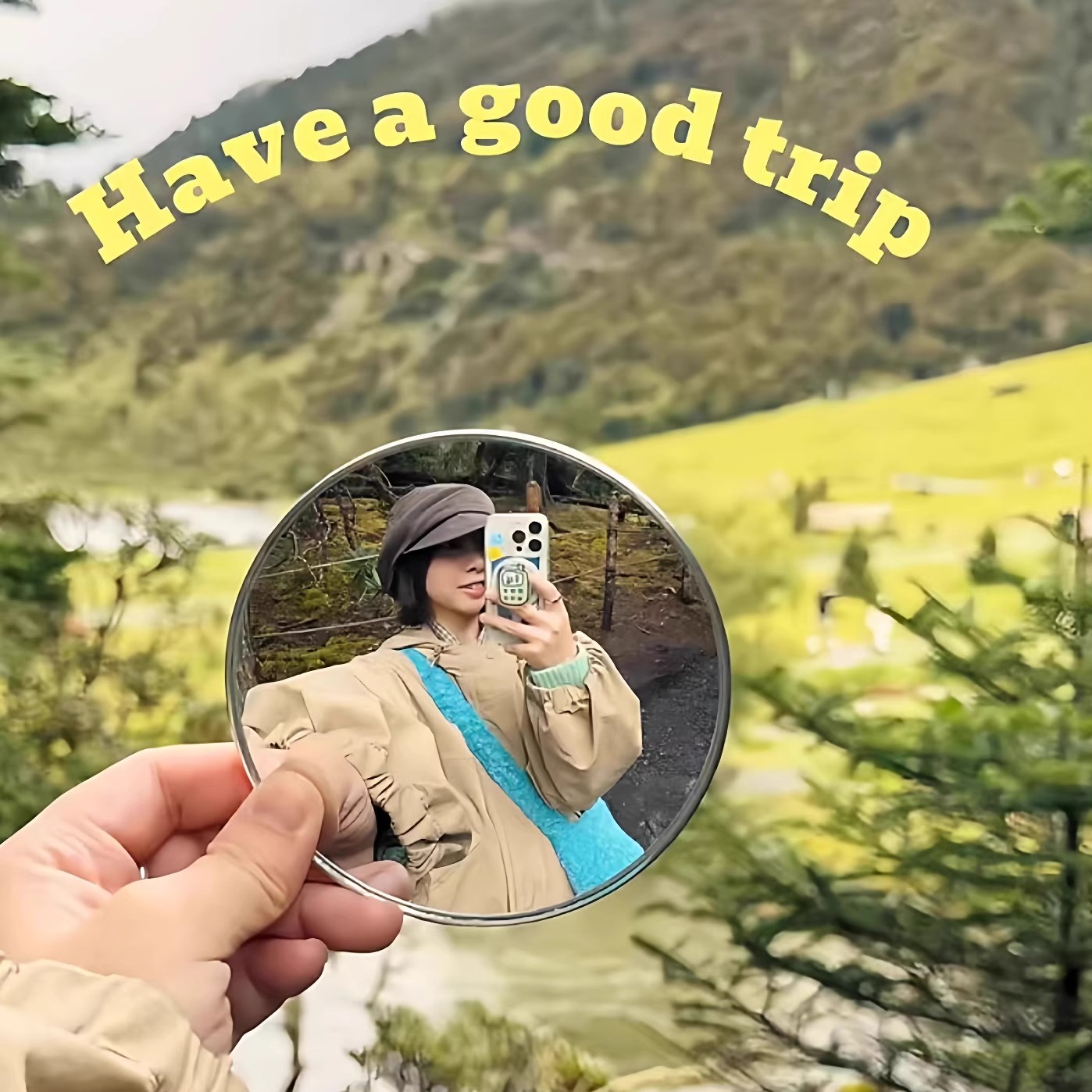 旅行拍照出片神器小圆镜拍照打卡凸面镜自己的吧唧演唱会广角拍摄