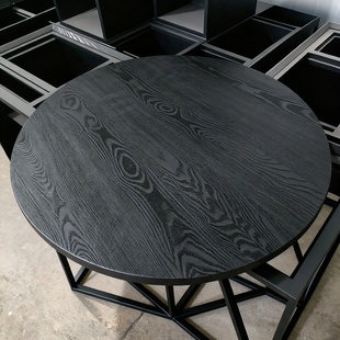 圆形木板桌板小圆桌定制白蜡木餐桌茶几圆形饭桌咖啡桌实木板桌面