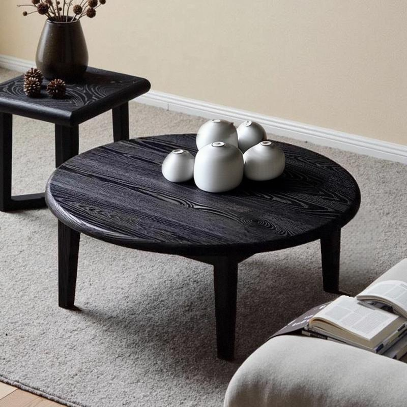 白蜡木圆形茶几定制现代简约