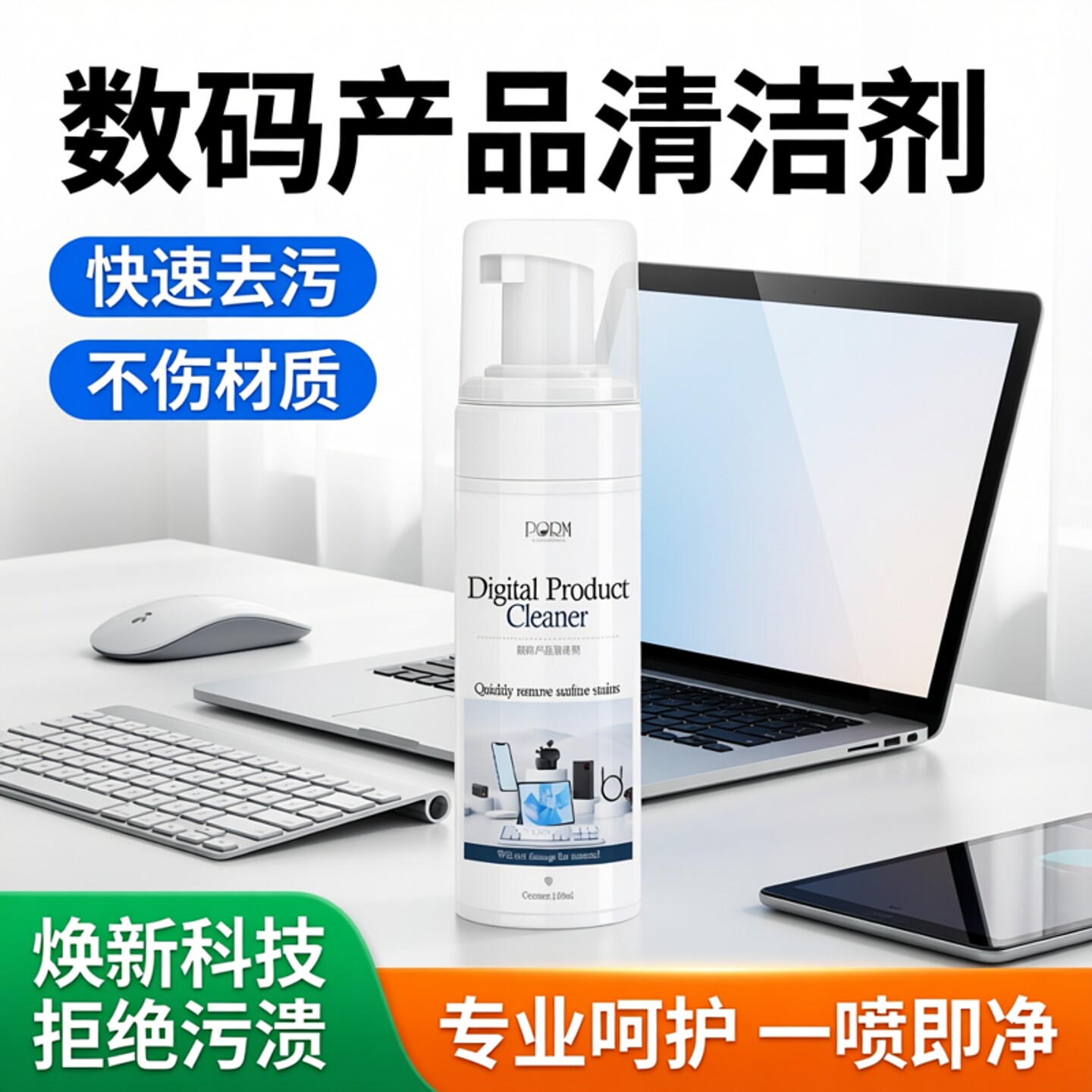 笔记本电脑外壳清洁剂清洗鼠标键盘外壳除污渍油表面去黄除垢神器
