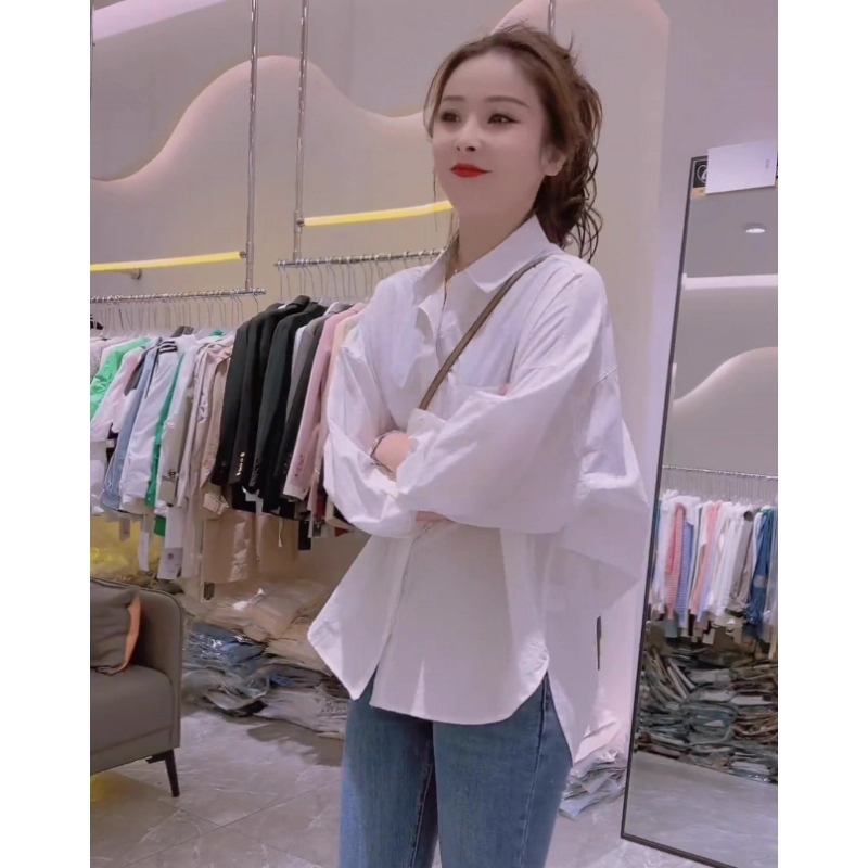 夏新款宽松休闲百搭简约长袖上衣