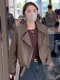 短款 休闲小皮衣外套女宽松显瘦pu皮机车服时尚 夹克 新款 2026春秋季