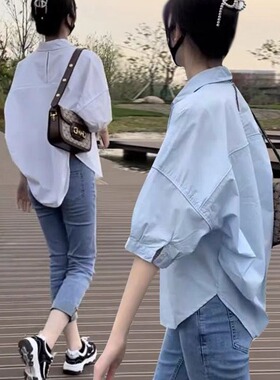 白色短袖衬衫女夏衬衣小个子半袖上衣设计感小众别致漂亮小衫2026