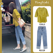 两件套装 盐系穿搭微胖港味御姐炸街轻熟风上衣高级感短袖 女装 夏季