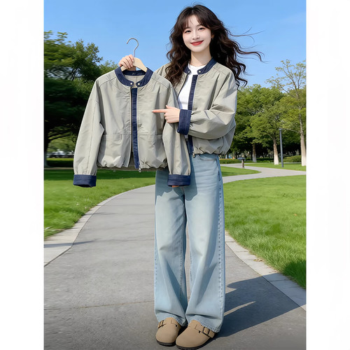 春秋新款设计感夹克棒球服上衣