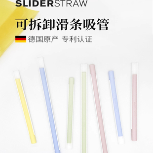 德国进口Sliderstraw可拆卸吸管重复使用透明环保食品级宝宝便携