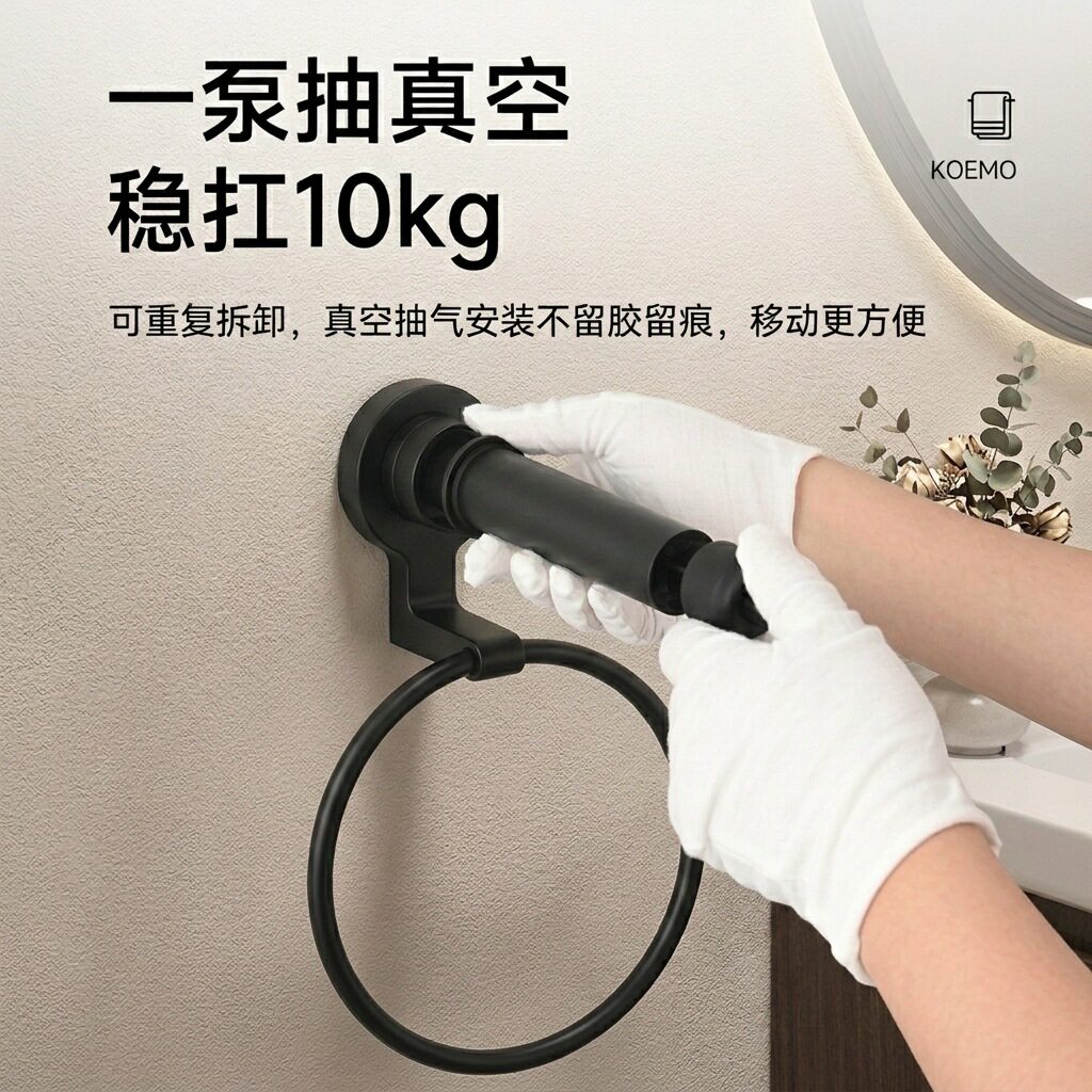卫生间吸盘毛巾架免打孔
