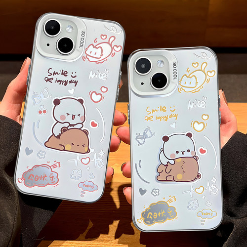 新款一二布布情侣手机壳适用iPhone17promax华为mate80苹果16红小米14pro彩银vivo硅胶可爱opporeno13荣耀500