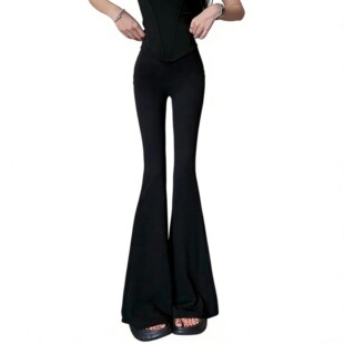 卓闪闪服装店女2026大喇叭夏西装面料大大喇叭弹力拖地显瘦裤子