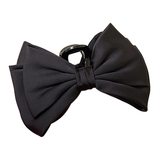 黑色蝴蝶结抓夹发饰在逃公主头发夹女后脑勺大号鲨鱼夹子头饰发卡