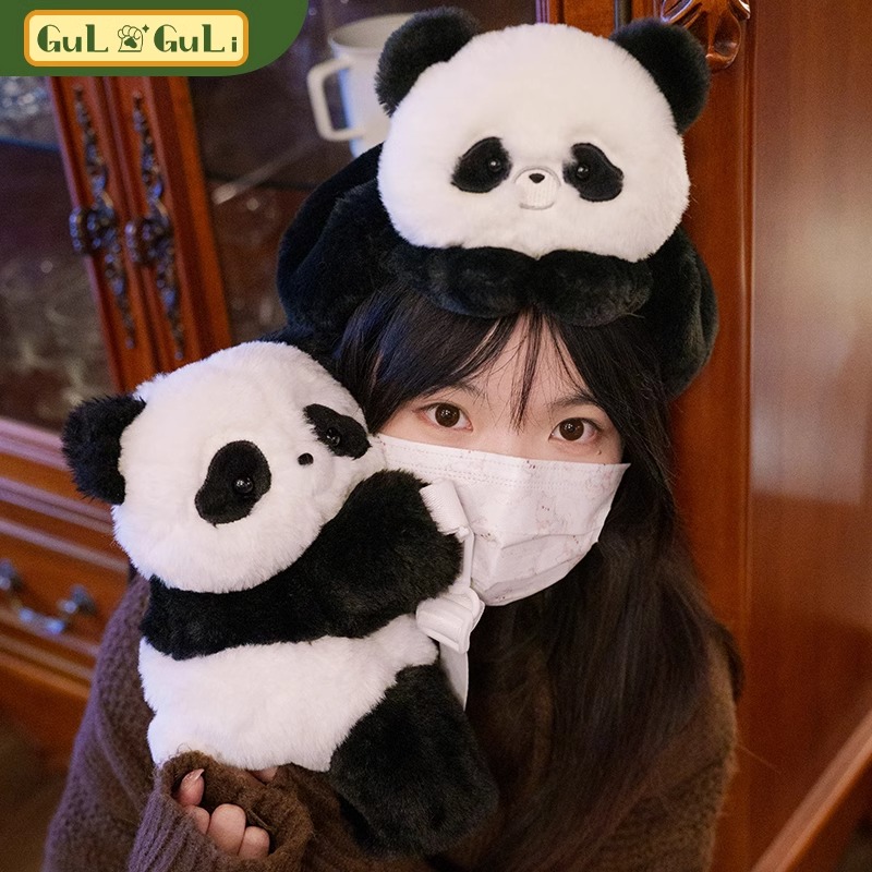 小羊古力可爱大熊猫趴趴帽子毛绒玩偶头套JK帽女生毕业礼物清仓