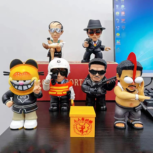 人人有功练中国古拳法魔鬼筋肉人逃学威龙手办星爷手办车载摆件