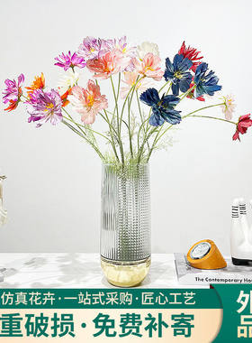 端复古油画菊仿真花样板间田野波斯菊客厅装饰格桑花厂家供应