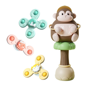 儿童猩猩捶胸拨浪鼓婴儿可啃咬早教安抚摇铃玩具宝宝男女孩婴幼儿