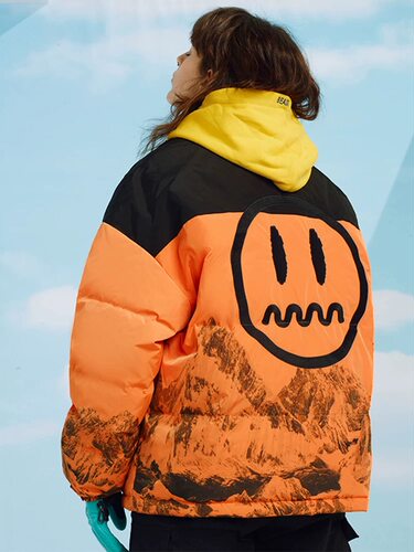 正品BEASTER小恶魔鬼脸新款羽绒服男休闲国潮牌拼接保暖潮流时尚