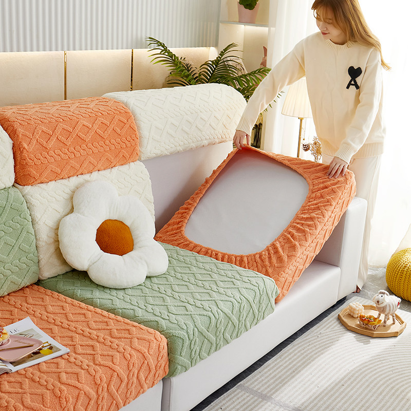 珊瑚绒沙发套罩2024新款弹力全包防猫抓垫子四季通用盖布巾加厚冬,居家布艺,沙发套,淘宝优惠券,粉丝福利购,淘宝优惠卷