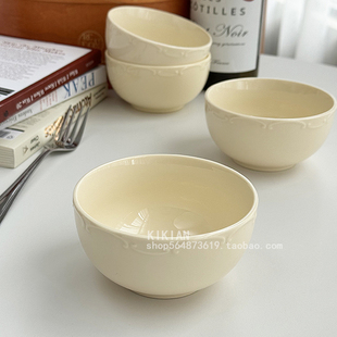 其其安高颜值家用小碗ins奶油风浮雕米饭碗高级感乔迁新居餐具