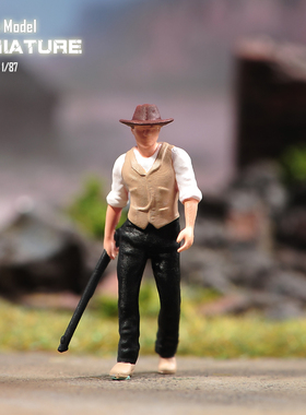 VM1/87/64/43荒野大镖客牛仔男微缩场景微拍摄影车模型手办人偶