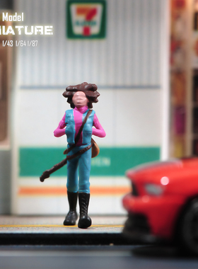 VM1/87/64/43/24/18朋克黑妹微缩场景微拍摄影车模型搭配手办人偶