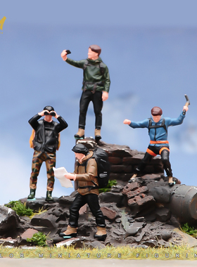 VM 1/87/64/43/24/18 攀登小队手工涂装微缩人偶场景模型摆件