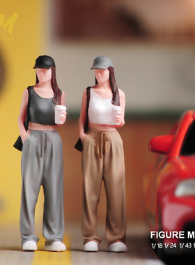 VM 1/87/64/43/24/18 逛街女孩微缩场景模型搭配手工涂装人偶摆件