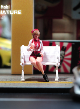 VM1/87/64/43可爱摄影女孩微缩场景微拍摄影车模型搭配手办小人偶