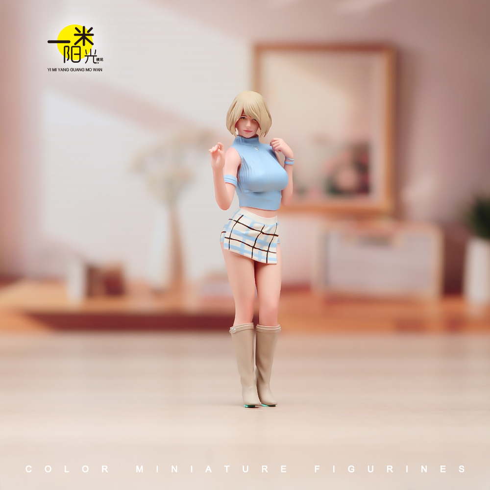 1/24/18 短裙摆POSS的女孩 精涂微缩场景模型搭配手工涂装小人偶