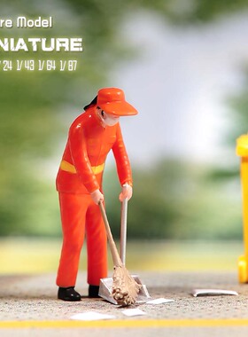 VM1/87/64/43/24/18女环卫工人微缩场景微拍摄影车模型手办人偶