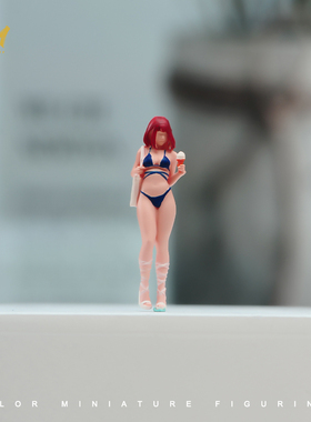 VM 1/87/64/43/24/18吃雪糕的性感女孩微缩场景模型搭配涂装人偶