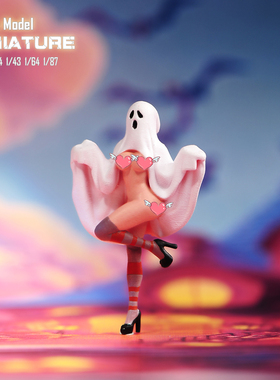 VM 1/87/64/43/24/18 幽灵娘微缩场景微拍摄影车模型搭配手办人偶