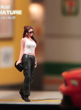 VM 1/87/64/43/24/18 墨镜美女微缩场景模型搭配手工涂装小人偶