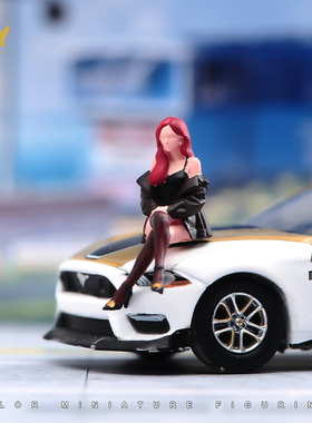 VM 1/87/64/43/24/18 坐姿性感美女手工涂装微缩人偶场景模型摆件