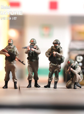 VM现货1/87/64/43/24/18俄罗斯士兵微缩场景微拍摄影车模型人偶