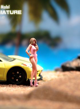 VM1/87/64/43车模美女粉红比基尼微缩场景拍摄车模型搭配手办人偶