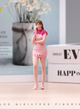 VM 1/24/18 户外摆拍拍照美女 精涂微缩人偶场景模型手工涂装摆件