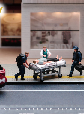 VM 1/87/64/43/24/18 抢救小组 手工涂装微缩人偶场景模型摆件