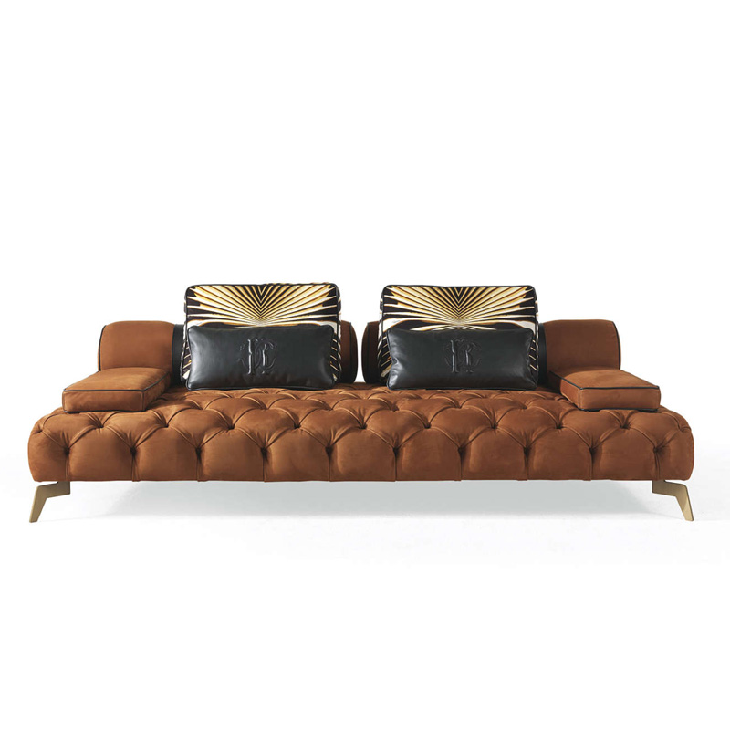 意式轻奢真皮转角客厅头层牛皮RobertoCavalli设计师高端贵妃沙发