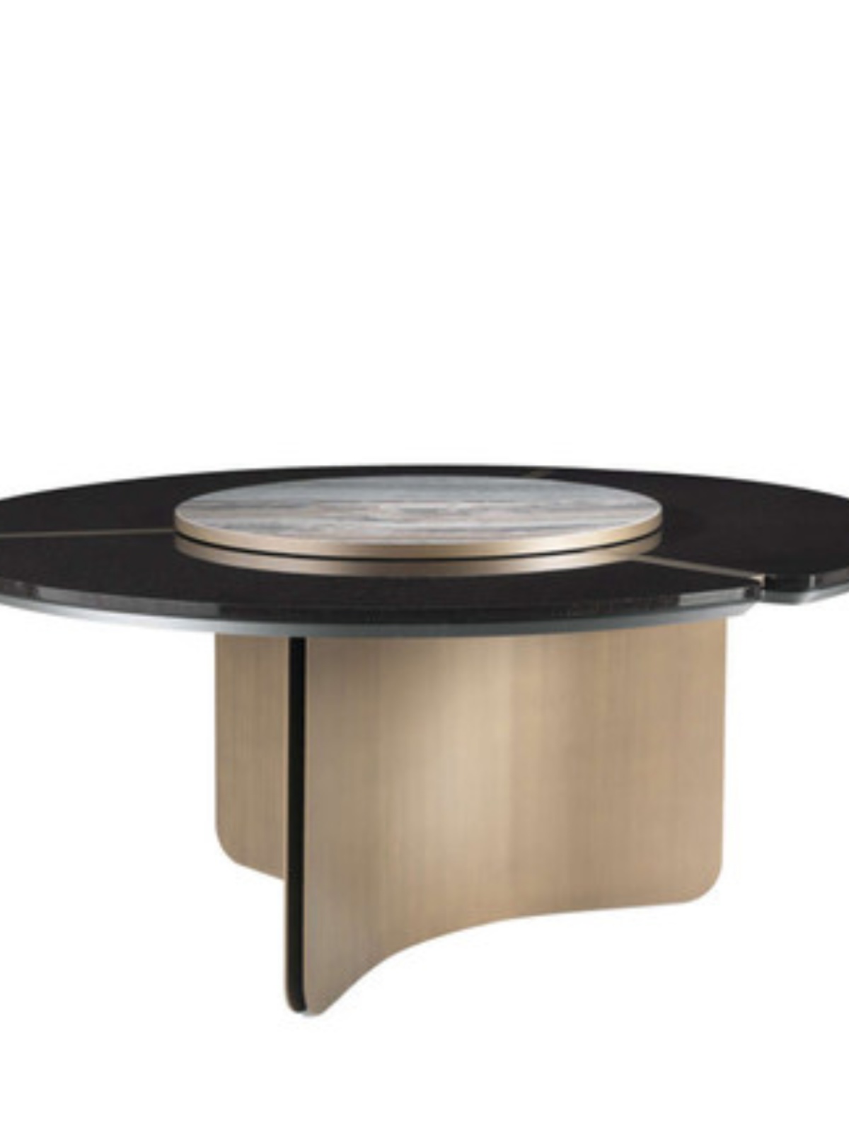 轻奢岩板餐桌家用小户型转盘饭桌设计师高端意式大理石圆桌椅组合