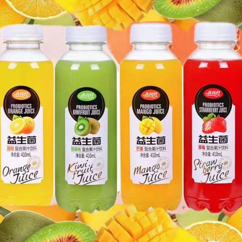 410ml*6/20益生菌复合果汁0脂饮料整箱芒果猕猴桃鲜橙草莓汁包邮