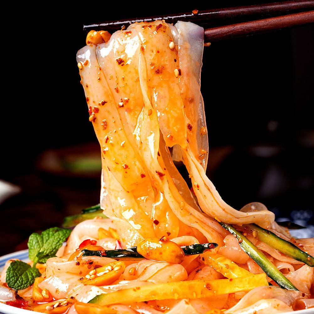 荞麦面皮0脂肪减肥免煮0卡0反式脂肪酸无糖无添加剂非油炸减脂代餐主食魔芋轻食凉皮速食口感爽口健身轻食代餐低热量低负担小吃