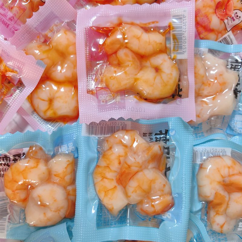 大连特产品意鲜太极虾开袋即食虾仁海鲜零食鲜味香辣味大虾小吃