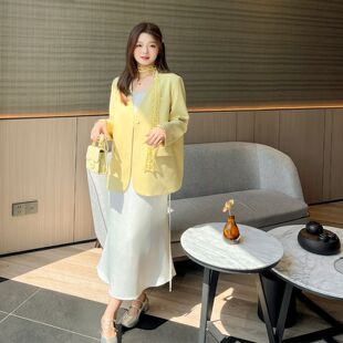 女装 A字版 秋季 微胖mm法式 吊带连衣裙仿醋酸缎面长裙 新款 DM100大码