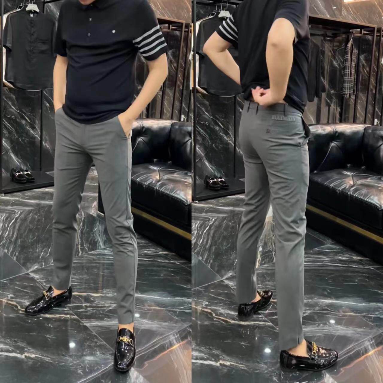 男士薄款休闲裤修身小脚裤